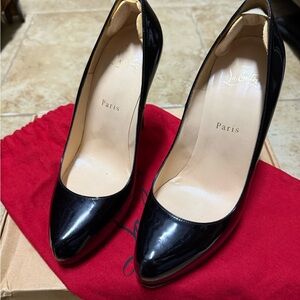 Christian Louboutin Black Patent Leather Pointed Pumps